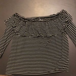 Black and White Striped American Eagle Shirt